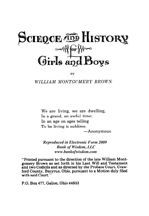 (image for) Science and History for Girls and Boys